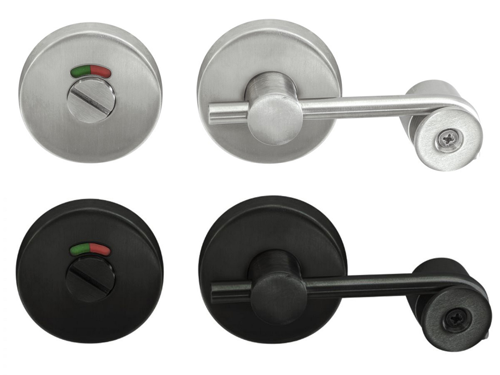 Chiavistello WC Libero Occupato a Gancio con Segnalatore Rosetta 236 Ø52x10 AISI304 Inox varie finiture | Fimet Maniglie - immagine 1